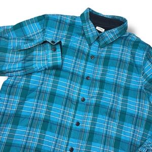 Vintage L.L. Bean Shirt Jacket Shacket Flannel Lined Size M Medium Blue‎